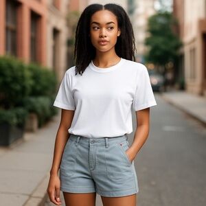 Spanx 4" Twill Short Mountain Blue Size Large